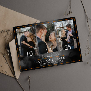 Reserve A Data Casamento de Dia das Bruxas Negro Moody Watercolor