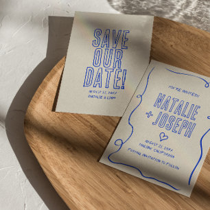 Reserve A Data Casamento De Divertimento Com O Retrô Escrito Bold