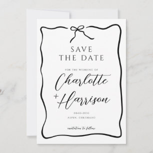 Reserve A Data Casamento de Doodle com Laço de Rito Caprichoso