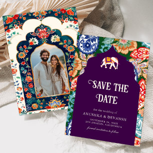 Reserve A Data Casamento de EggPlant com Elefante de Arte Popular