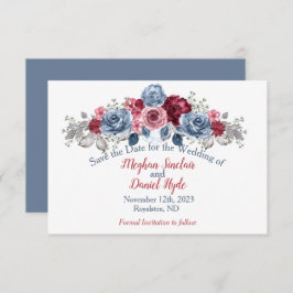 Reserve A Data Casamento de Elegante Dusty Blue e Borgonha