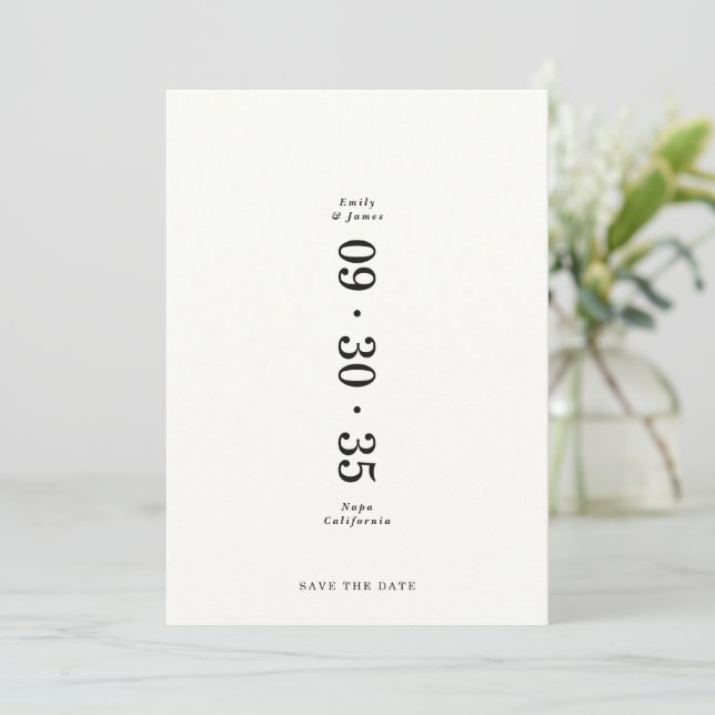 Reserve A Data Casamento de Elegante Mínimo Salvar a Data  (Em pé/Frente)