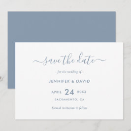 Reserve A Data Casamento De Escrita Azul Elegante Salva A Data