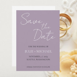 Reserve A Data Casamento de Estilo Simples Malva