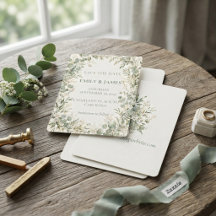 Casamento de Eucalipto Verde Sálvia em Aquarela
