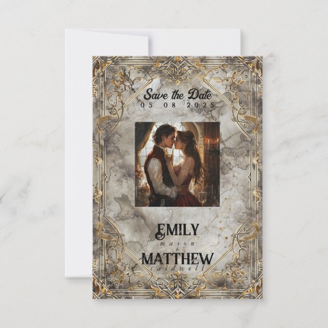 Reserve A Data Casamento de Fantasia de Splendor Anão (Frente)