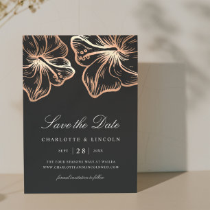 Reserve A Data Casamento de Flor de Cobre Elegante Hibiscus