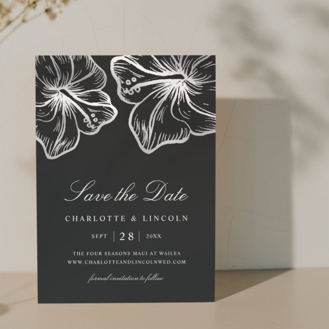 Reserve A Data Casamento de Flor Hibiscus Silver Elegante (Criador carregado)