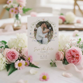 Reserve A Data Casamento de flor selvagem com delicado elegante