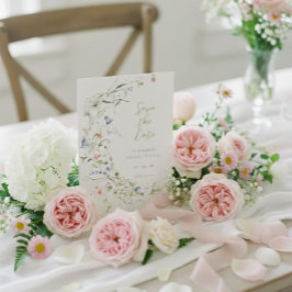 Reserve A Data Casamento de flor selvagem com delicado elegante