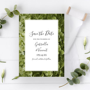 Reserve A Data Casamento de Flor Verde Hydrangea Salva a Data