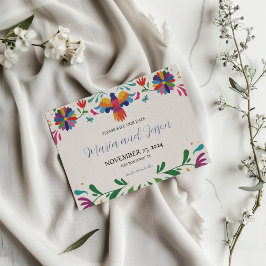 Reserve A Data Casamento de Floral Fiesta, Colorido do Folk Art M