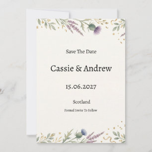 Reserve A Data Casamento de Floral Verde-azulado