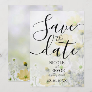 Reserve A Data Casamento de Flores Amarelas Delicadas Personaliza