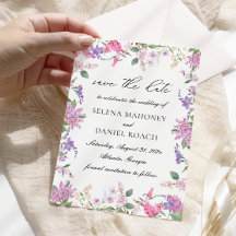 Casamento de Flores de Aquarela Lilac