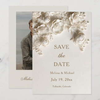 Reserve A Data Casamento de Flores Esculturais de Marfim