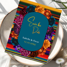 Reserve A Data Casamento de flores mexicanas modernas