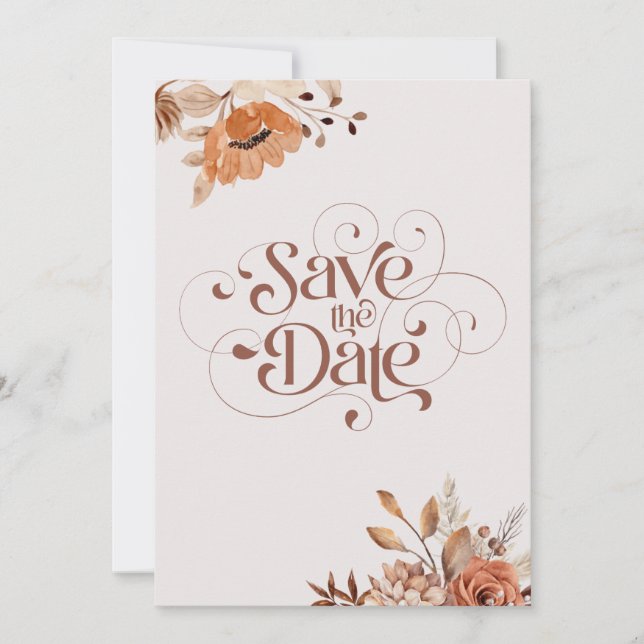 Reserve A Data Casamento de flores rústicas boêmio caprichoso de  (Frente)