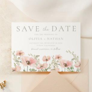 Reserve A Data Casamento de Flores Selvagens Rosa e Blush