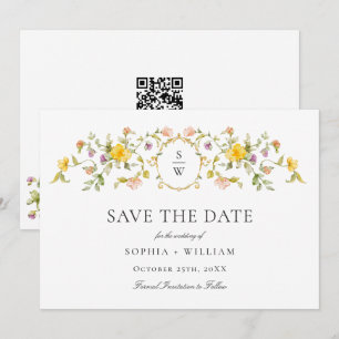 Reserve A Data Casamento de Flores Silvestres de Prado em Aquarel