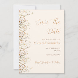 Reserve A Data Casamento de Flores Silvestres Marfim e Bege Rosad