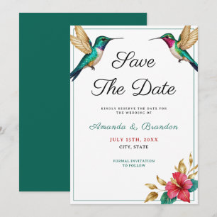 Reserve A Data Casamento de Flores Tropicais Vermelhas de Aves Hu