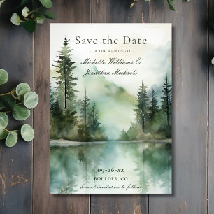 Reserve A Data Casamento de Floresta do Lago Rustic de Watercolor