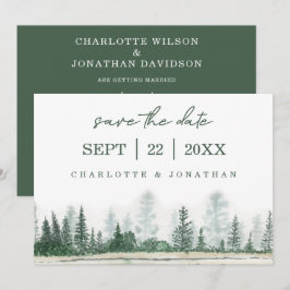 Reserve A Data Casamento de Floresta Montanha em Aquarela