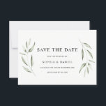 Reserve A Data Casamento de Folha Verde Elegante Watercolor<br><div class="desc">Casamento com folha verde Elegante de aquarela Salve a data - design de verde moderno para Primavera de verão e Casamentos outono. Também para Casamentos no inverno Veja nossa loja para o convite correspondente,  RSVP e muito mais</div>