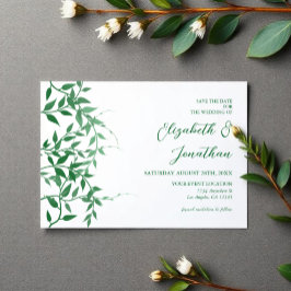 Reserve A Data Casamento de Folhas Botânicas Rusticas