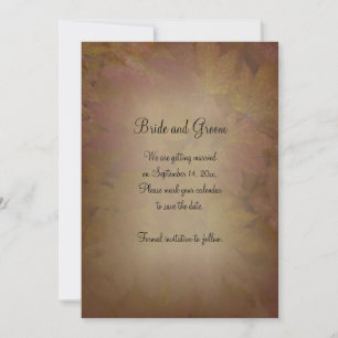 Reserve A Data Casamento de Folhas de Bordo Coloridas de Outono S