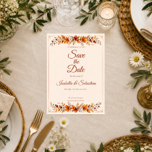 Reserve A Data Casamento de Folhas de Outono Rústico