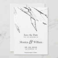 Casamento de folhas gráficas modernas, brancas e p