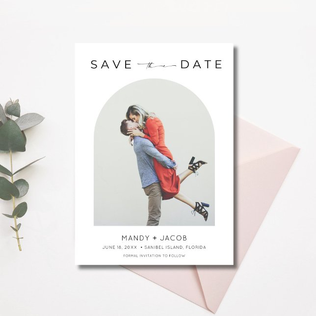 Reserve A Data Casamento de Foto Chic Salve a Data (Chic Photo Wedding Save the Date)