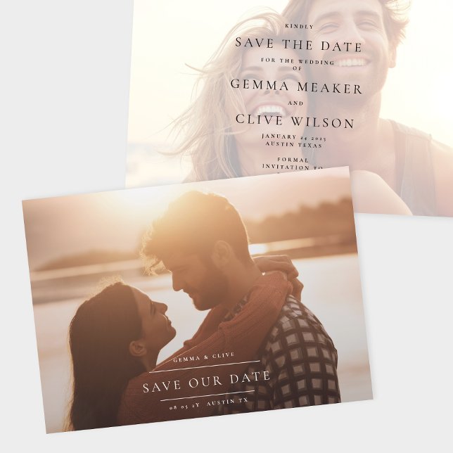 Reserve A Data Casamento de Foto Clássica Elegante (Criador carregado)