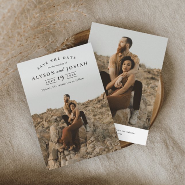 Reserve A Data Casamento de Foto Clássico Elegante (Criador carregado)