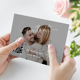 Reserve A Data Casamento de Foto Código QR de Caligrafia Moderna 