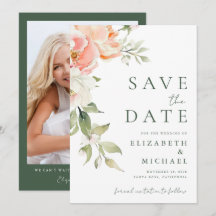 Casamento de Foto com Aquarela Floral Rosa