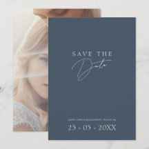 Casamento de Foto com Letra Minima Real Azul