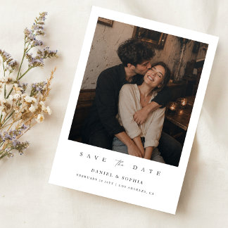 Reserve A Data Casamento de Foto com Letra Moderna e Elegante