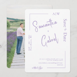Reserve A Data Casamento de Foto da Lavanda Moderna Salve a Data