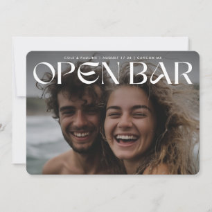 Reserve A Data Casamento de Foto de Barra Aberta Moderna e Retro 