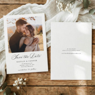 Reserve A Data Casamento de Foto de Caligrafia Clássica Elegante