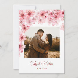 Reserve A Data Casamento de Foto de Cerejeira em Aquarela