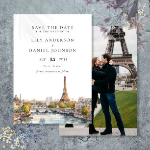 Reserve A Data Casamento de Foto de Destino da França de Paris