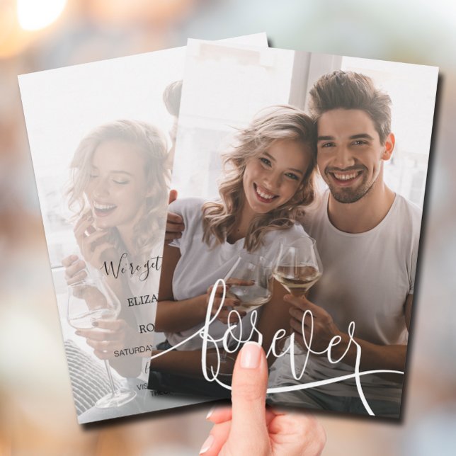 Reserve A Data Casamento De Foto De Script Elegante Salvar A Data (Criador carregado)