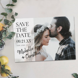 Reserve A Data Casamento de Foto de Script Moderno Salvar o Convi