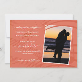 Reserve A Data Casamento De Foto De Terracotta Elegante Salva A D