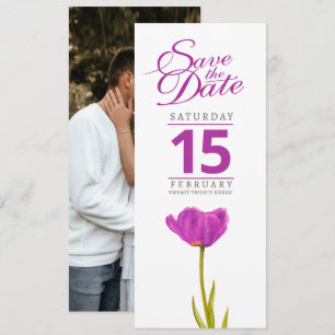 Reserve A Data Casamento de foto de tulipa púrpura salvar data