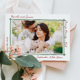 Reserve A Data Casamento de Foto Desenhado com Quadro Whimsical